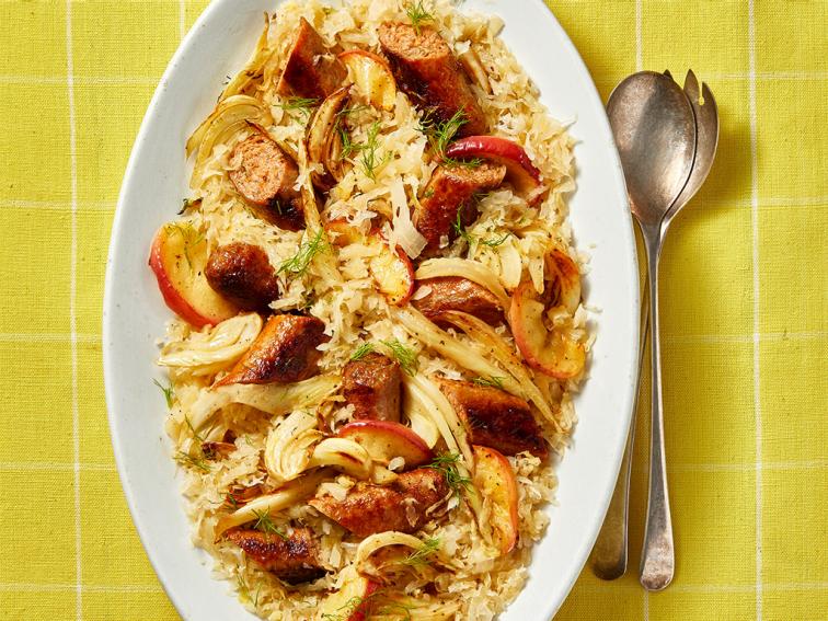 Turkey Sausage with Fennel Sauerkraut Recipe Valerie Bertinelli